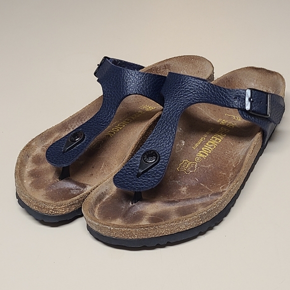 Birkenstock Gizeh leather casual thong sandals size 39 - Picture 1 of 10